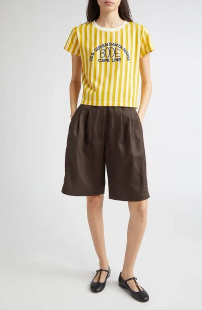 Bode Smith Linen Bermuda Shorts