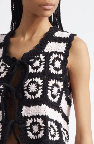 Ganni Organic Cotton Crochet Vest
