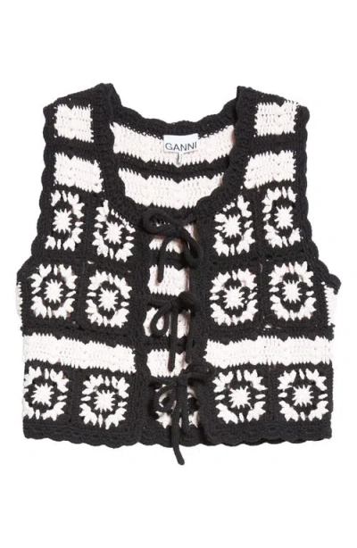 Ganni Organic Cotton Crochet Vest