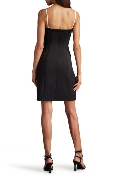 Sho By Tadashi Shoji 3-d Floral Bodice Mixed Media Cocktail Dress In Black