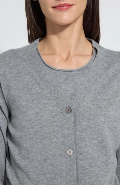 Lyssé Lysse Cosette Merino Wool Cardigan In Gray