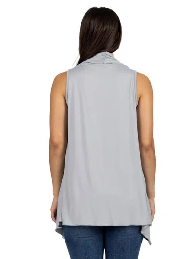 24seven Comfort Apparel Maternity Draped Open Front Sleeveless Cardigan