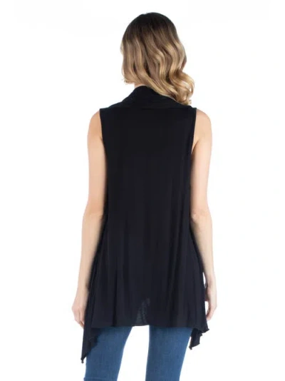 24seven Comfort Apparel Maternity Draped Open Front Sleeveless Cardigan In White