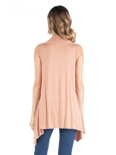 24seven Comfort Apparel Maternity Draped Open Front Sleeveless Cardigan