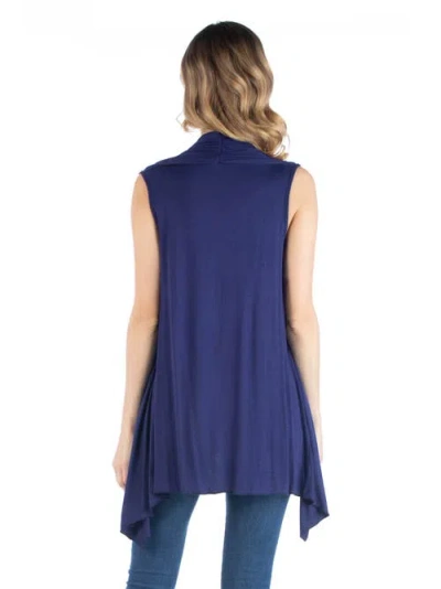 24seven Comfort Apparel Maternity Draped Open Front Sleeveless Cardigan