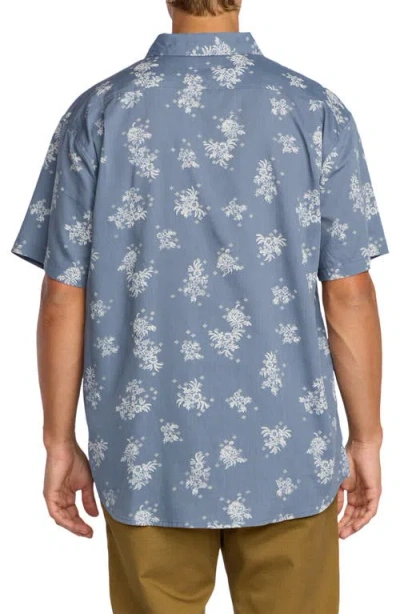 Billabong Sundays Print Short Sleeve Button-up Shirt In Blue