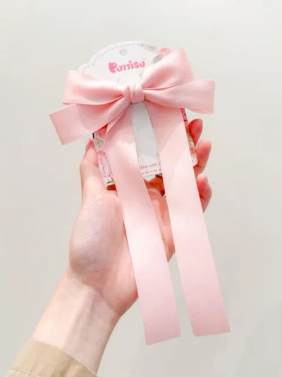 Puttisu Classic Long Ribbon Bow Clip