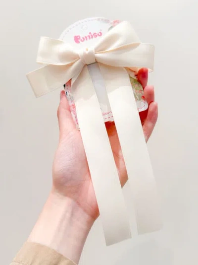 Puttisu Classic Long Ribbon Bow Clip