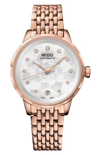 Mido Rainflower Diamond Automatic Bracelet Watch, 34mm