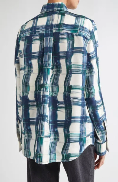 Ferragamo Brushstroke Print Silk Button-up Shirt