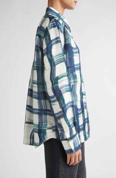Ferragamo Brushstroke Print Silk Button-up Shirt