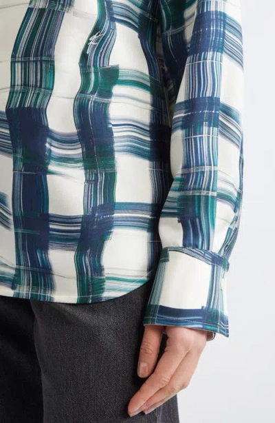 Ferragamo Brushstroke Print Silk Button-up Shirt