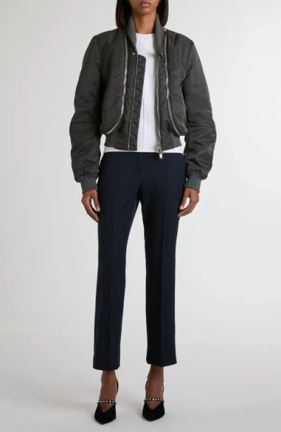 Alexander Mcqueen Alexander Mc Queen Grey Zipped Bomber Jacket In Gray