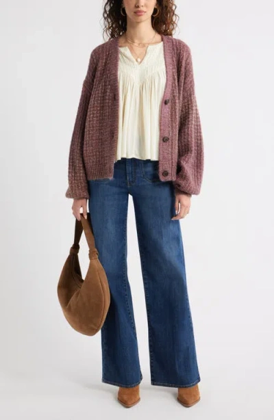 Treasure & Bond Shirred Raglan Sleeve Gauze Top In White