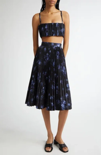 Michael Kors Collection Pleated Circle Skirt In Multi