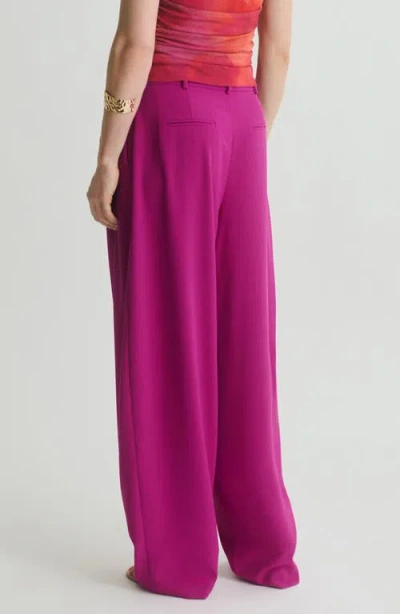 Mango Pleat Detail Trousers Fuchsia In Pink