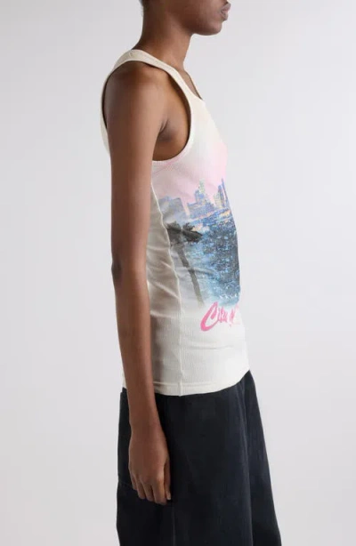 Balenciaga Graphic Racerback Tank Top Artwork In Black