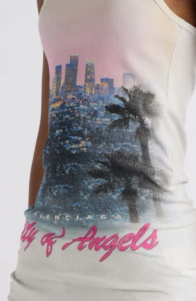 Balenciaga Graphic Racerback Tank Top Artwork In Black