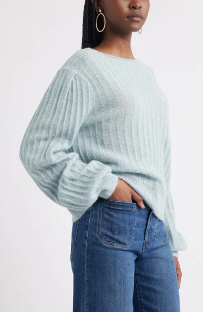 Treasure & Bond Alpaca & Wool Blend Rib Sweater In Black