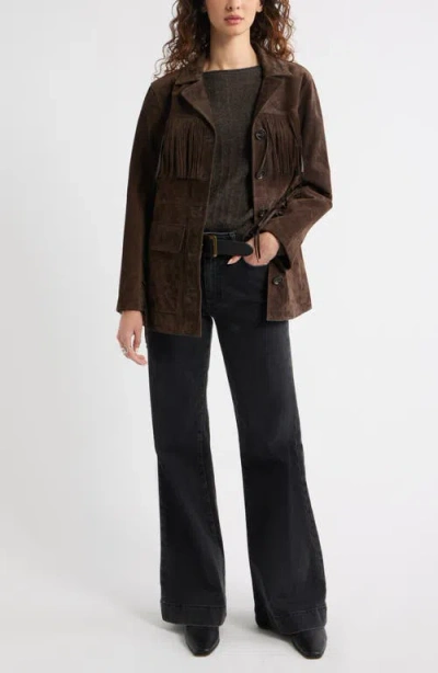 Treasure & Bond Alpaca & Wool Blend Rib Sweater In Brown