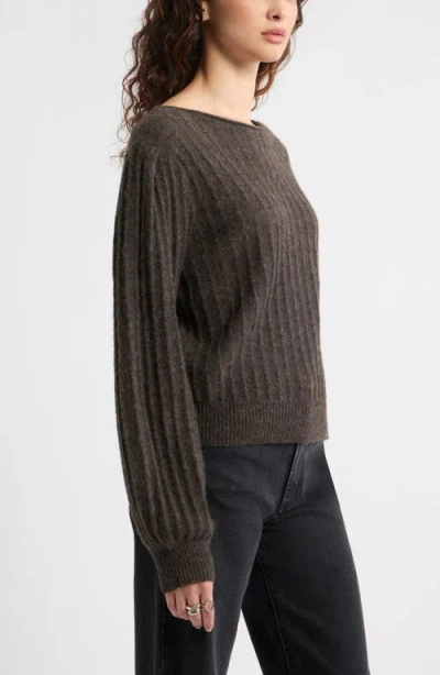 Treasure & Bond Alpaca & Wool Blend Rib Sweater In Brown