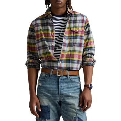 Polo Ralph Lauren Bleeding Madras Plaid Button-down Shirt