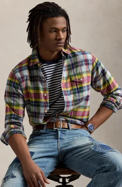 Polo Ralph Lauren Bleeding Madras Plaid Button-down Shirt