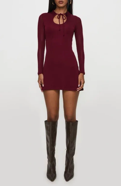 Princess Polly Primavera Long Sleeve Rib Body-con Minidress