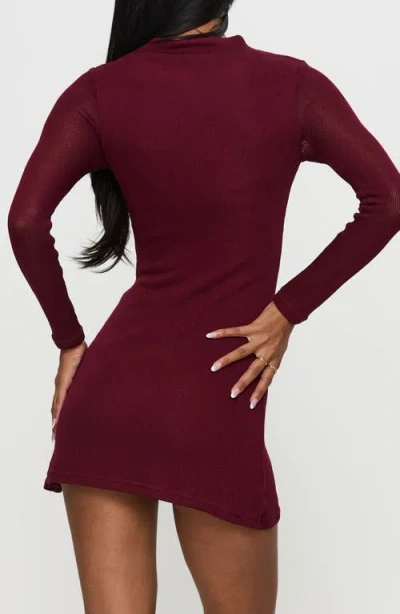 Princess Polly Primavera Long Sleeve Rib Body-con Minidress