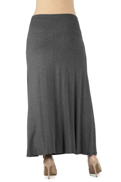24seven Comfort Apparel Maternity Elastic Waist Maxi Skirt