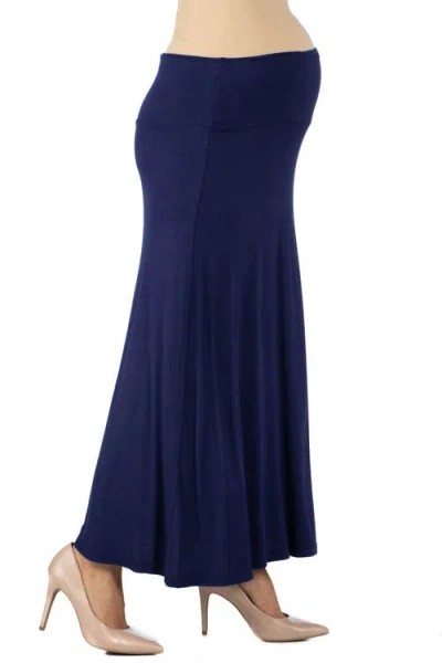 24seven Comfort Apparel Maternity Elastic Waist Maxi Skirt