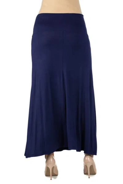 24seven Comfort Apparel Maternity Elastic Waist Maxi Skirt