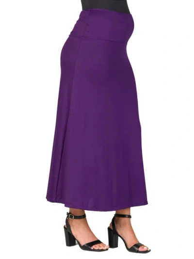 24seven Comfort Apparel Maternity Elastic Waist Maxi Skirt