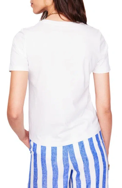 Boden Embroidered Parrots Cotton Graphic T-shirt In White