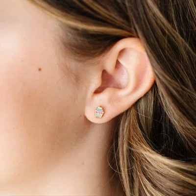 Pip Pop Rainbow Cupcake Stud Earring