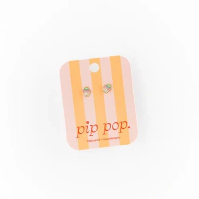 Pip Pop Rainbow Cupcake Stud Earring