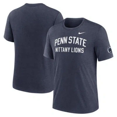 Nike Heather Navy Penn State Nittany Lions Campus Collegiate Block Tri-blend T-shirt In Gray