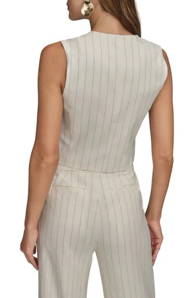 Donna Karan New York Pinstripe Linen Blend Vest