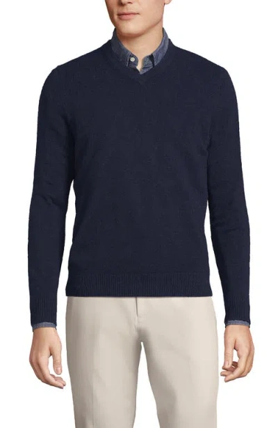 Lands' End Fine Gauge Cashmere V-neck Sweater