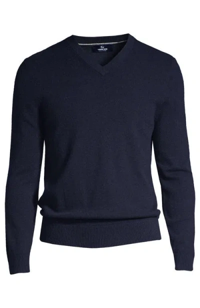Lands' End Fine Gauge Cashmere V-neck Sweater