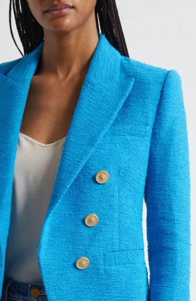 L Agence L'agence Brooke Double Breasted Crop Cotton Blend Blazer