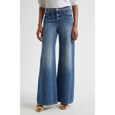 L Agence Beau Wide-leg Jeans In Blue