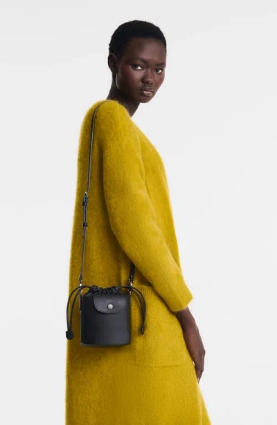 Longchamp Extra Small Le Pliage Xtra Leather Bucket Bag In Black