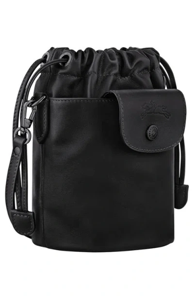 Longchamp Extra Small Le Pliage Xtra Leather Bucket Bag In Black