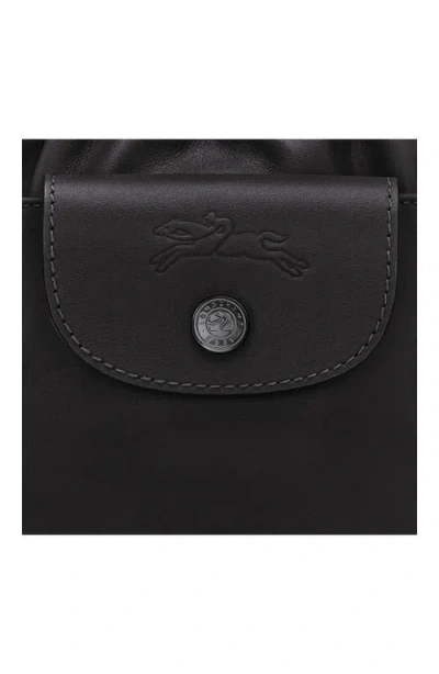 Longchamp Extra Small Le Pliage Xtra Leather Bucket Bag In Black
