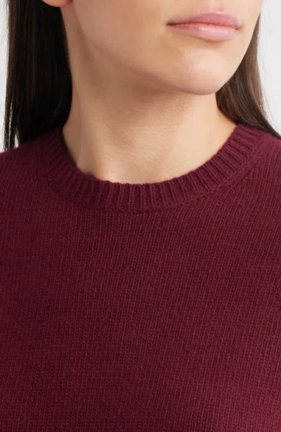Theory Short Sleeve Crop Wool & Cashmere Sweater In Red