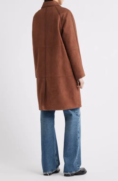 Bcbg Paneled Faux Suede Coat In Brown