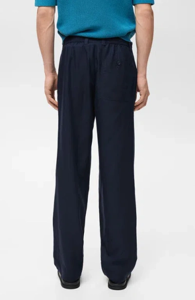 Mango Regular Fit Pants In Blue
