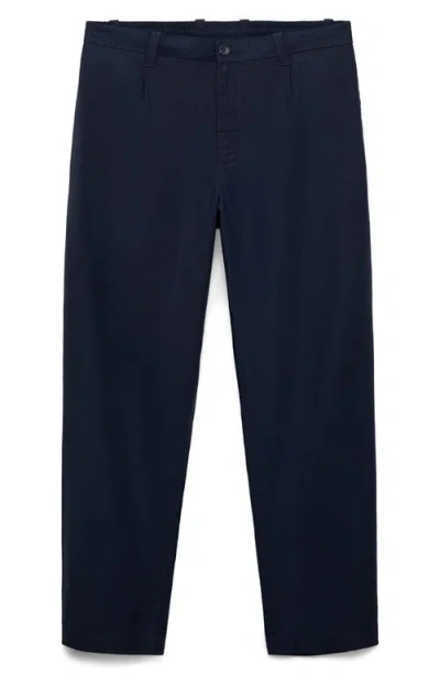 Mango Regular Fit Pants In Blue