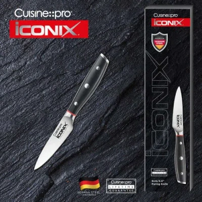 Cuisine::pro Iconix 3.5" Paring Knife In Black